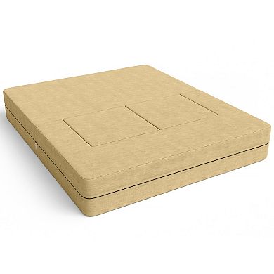 Jaxx Zipline Convertible Sleeper Loveseat & Ottomans, Textured Microvelvet