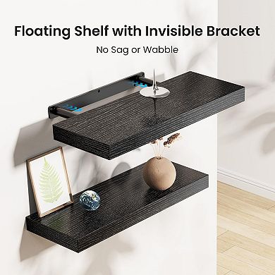 Set of 3 Floating Wall Shelf Sets with Invisible Brackets Multi-Room Set