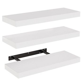 Set of 3 Floating Wall Shelf Sets with Invisible Brackets Multi-Room Set