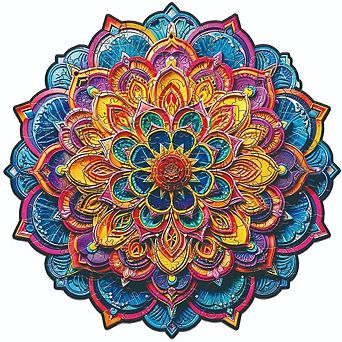 Nestologi Mandala Wooden Puzzle for Adult, Large, 5 Hours to Complete