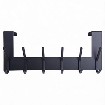 Over Door 6-Hook Rack for Towels Coats No Drill 1 Pack