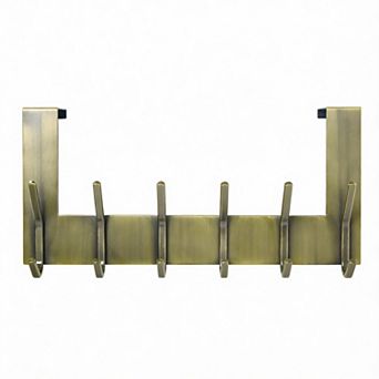 Over Door 6-Hook Rack for Towels Coats No Drill 1 Pack