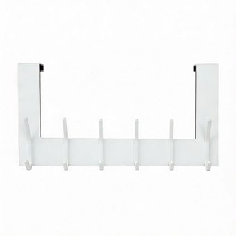 Over Door 6-Hook Rack for Towels Coats No Drill 1 Pack