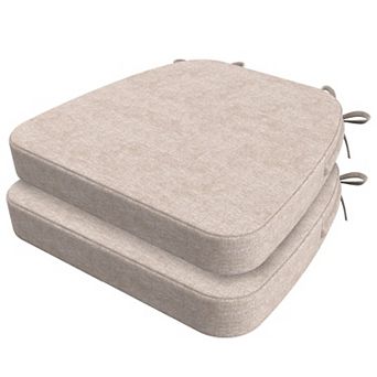 D-Shaped Chair Cushions 2" Thick with Ties Machine-Washable Cover