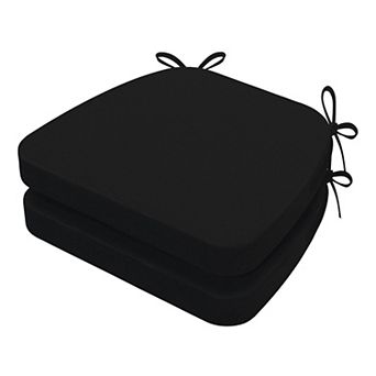 D-Shaped Chair Cushions 2" Thick with Ties Machine-Washable Cover