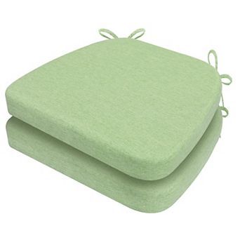 D-Shaped Chair Cushions 2" Thick with Ties Machine-Washable Cover