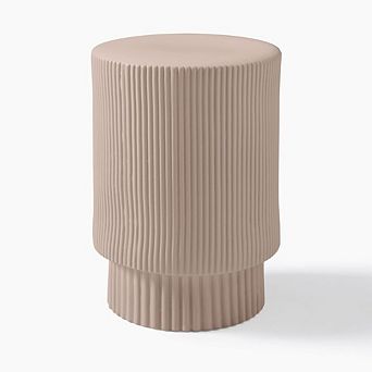 Fluted Ceramic Indoor/Outdoor Side Table