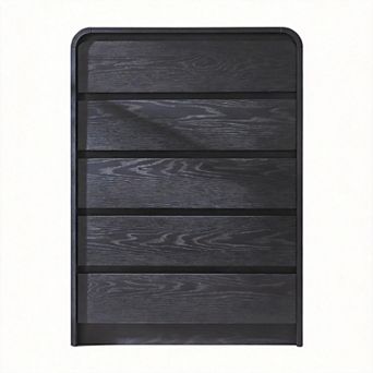 Mid-Century Curved 5-Drawer Vertical Dresser