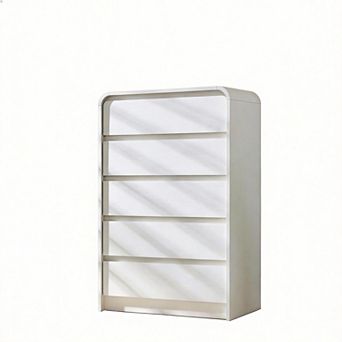 Mid-Century Curved 5-Drawer Vertical Dresser