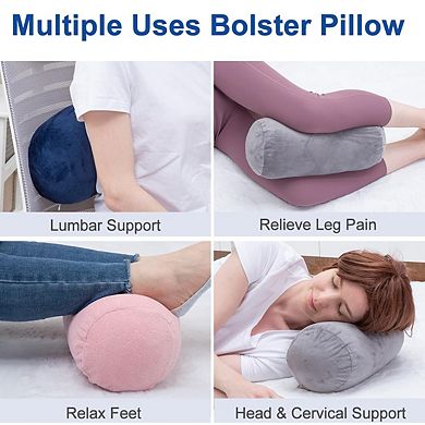 Round Body Pillow Bolster Bed Removable Cover Tube Roll