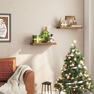 Floating Wall Shelves with Invisible Brackets for Bathroom Kitchen Office