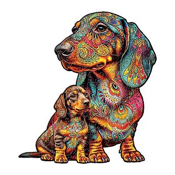 Nestologi Dachshund Weiner Dog Wooden Puzzle for Adult, Large, 5 Hours to Complete