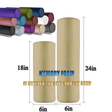 Memory Foam Roll Pillow for Knee Leg Neck Support with Removable Cover