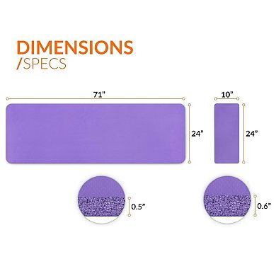 High Density Exercise Yoga Mat with Strap