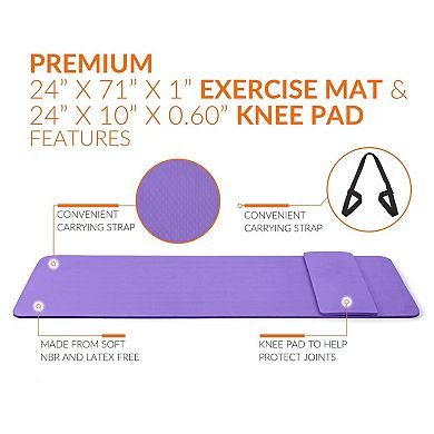 High Density Exercise Yoga Mat with Strap