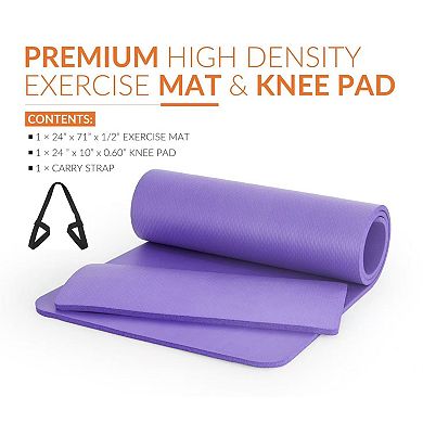 High Density Exercise Yoga Mat with Strap