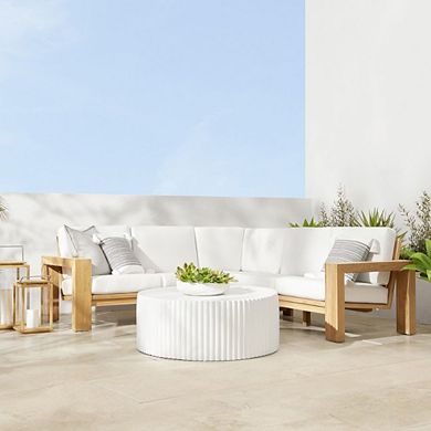Fluted Round Outdoor Coffee Table
