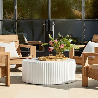Fluted Round Outdoor Coffee Table