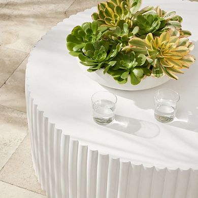 Fluted Round Outdoor Coffee Table