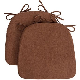 D-Shaped Dining Chair Cushion with Removable Cover and Ties