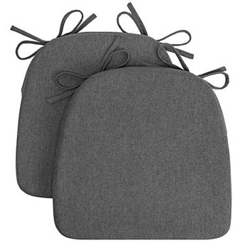 D-Shaped Dining Chair Cushion with Removable Cover and Ties