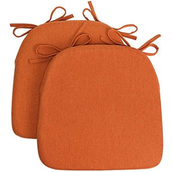 D-Shaped Dining Chair Cushion with Removable Cover and Ties