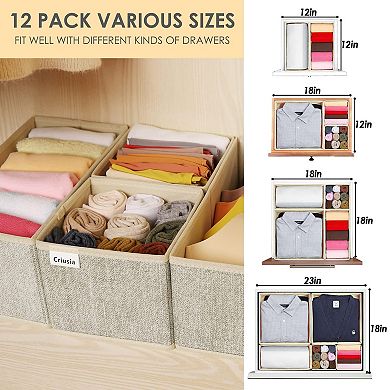 Foldable Drawer Organizers Fabric Storage Boxes Dresser Dividers