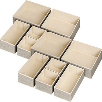 Foldable Drawer Organizers Fabric Storage Boxes Dresser Dividers