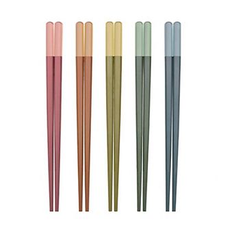 5pairs Reusable Plastic Chopsticks Non-slip Durable for Family Restaurant 9.5 Inch