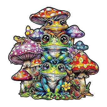 Nestologi Frog and Mushroom Wooden Puzzle for Adult, Large, 5 Hours to Complete