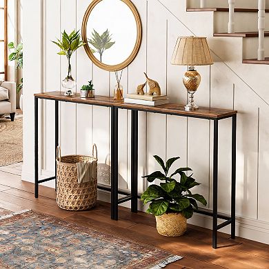 Rustic 29.5" Narrow Console Table Entryway Sofa Hallway