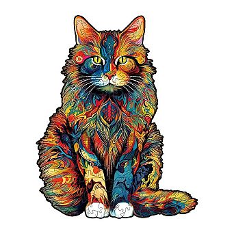 Nestologi Maine Coone Cat Wooden Puzzle for Adult, Large, 5 Hours to Complete