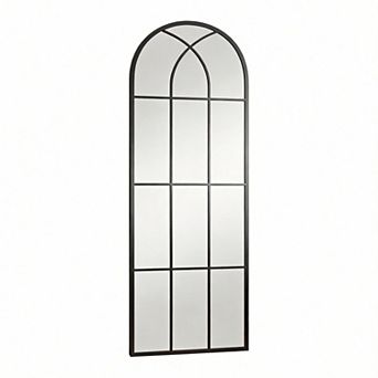 Arched Full Length Window Pane Mirror Wall Mounted Leaning 56"L x 22"W