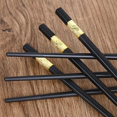 10pairs Non-slip Fiberglass Chopsticks Reusable Dishwasher Safe Square