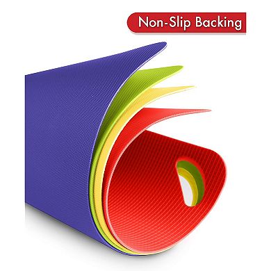 Heavy Duty Grippmat Flexible Cutting Board Set, 4-Piece, 11.5x14" (Blue, Green, Yellow, Red)