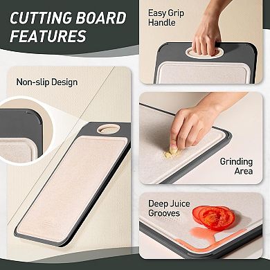 Stainless Steel Double-Sided Cutting Board, Non-Toxic, Easy to Clean, Large 16"x11"