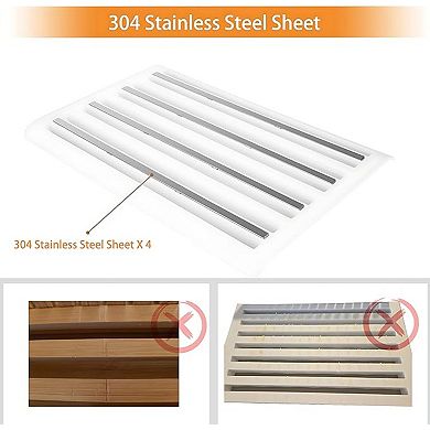 304 Stainless Steel Bread Slicer with Storage Tray, Adjustable Width for Bread, Bagels & Cake