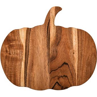 Pumpkin Shaped Wooden Cutting Board with Handle, 12x13 Inch Charcuterie & Serving Platter
