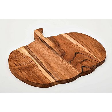 Pumpkin Shaped Wooden Cutting Board with Handle, 12x13 Inch Charcuterie & Serving Platter