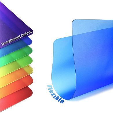 Set of 7 Flexible Plastic Cutting Boards, BPA-Free, Dishwasher Safe, 15x12", Translucent Colors
