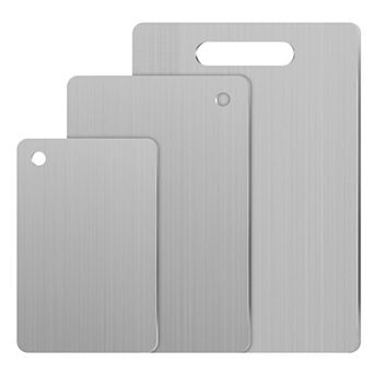 3 pc Stainless Steel Cutting Board Set, Non-Stick, Dishwasher Safe, Warp Proof