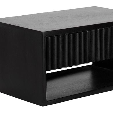 Reid Floating Wood Side Table with Open Storage