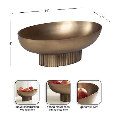 Rooks Ribbed Metal Bowl