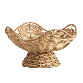 Wylla Wavy Rattan Pedestal Bowl