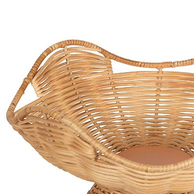 Wylla Wavy Rattan Pedestal Bowl