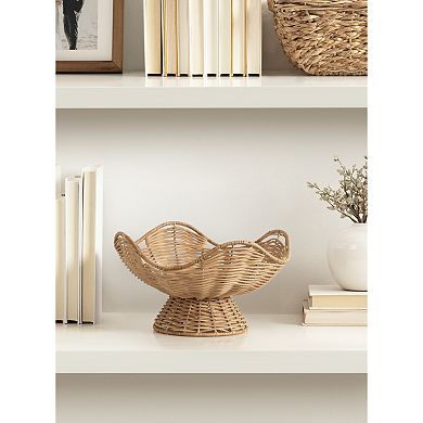 Wylla Wavy Rattan Pedestal Bowl
