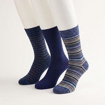 Men's GOLDTOE® 3-Pack Frankie Stripe Crew Socks