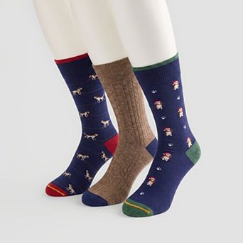 Men's GOLDTOE® 3-Pack Holiday Crew Socks
