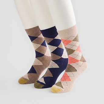 Men's GOLDTOE® 3-Pack Carlyle Argyle Crew Socks