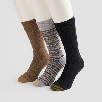 Men's GOLDTOE® 3-Pack Fairisle Texture Crew Socks